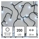 Emos D5AC03 vianočná reťaz Cherry 20m 200 LED | 6W | IP44 - časovač, studená biela, zelená