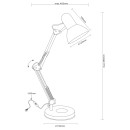 Globo 24881 stolná lampa Famous 1x40W | E27 - vypínač na tele, nastaviteľné, biela