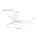 Globo GALE 03671B LED ventilátor s osvetlením | 22W LED | 2453lm