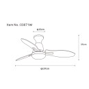 Globo GALE 03671W LED ventilátor s osvetlením | 22W LED | 2453lm