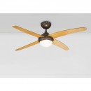 Globo 03385G stropné svietidlo s ventilátorom Lizz 1x60W | E14 - s diaľkovým ovládačom, imitácia dreva