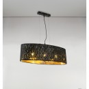 Globo 15264H2 závesné stropné svietidlo Tuxon 3x60W | E27 - čierna, zlatá