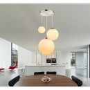 Globo 1581-3 závesné stropné svietidlo Joel 3x60W | E27 - biela, opál, matný nikel