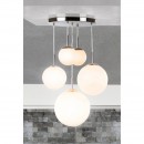Globo 1581-5 závesné stropné svietidlo Balla 5x40W | E14 - matný nikel, biela