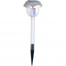 Globo 33080-3 LED solárny záhradný stĺpik Solar 1x0,06W | IP44 | RGB - na zapichnutie, 2 kroky, menič farby, set 3 svetiel, priehľadná