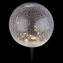 Globo 33304 LED solárne vonkajšie svietidlo Solar 1xAA 30x0,06W | IP44 - na zapichnutie, imitácia popraskaného skla, čierna