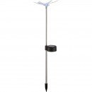Globo 33949-4 LED solárny záhradný stĺpik Solar 1x0,06W | IP44 - set 4ks, na zapichnutie, dekorácia motýľ, menič farieb, priehľadná, čierna