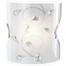 Globo 40404W nástenná lampa Burgundy 1x60W | E27 - matný nikel, priehľadný krištáľ