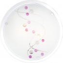Globo 48070-2 stropné svietidlo Ballerina 2x60W | E27 - biela, chróm, satinované sklo, viacfarebná