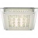 Globo 49362 LED stropné svietidlo Elena 1x12W | 1020lm | 4000K - chróm, satinované sklo, priehľadný krištáľ