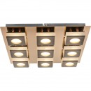 Globo 49403-9 LED prisadené stropné bodové svietidlo Cayman Aj 9x5W | 2115lm | 3000K - medený