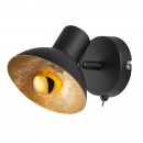 Globo 54001-1 LED nástenné svietidlo Lotte 1x4W | 136L | E14 LED | 2700K - čierna, zlatá