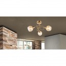 Globo 54346-3 prisadené stropné svietidlo Lara 3x4W | E14 LED | 320lm | 3000K - žiarovky súčasťou balenia, zlatá, jantárová
