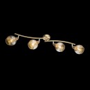 Globo 54346-4 prisadené stropné bodové svietidlo Lara 4x4W | E14 LED | 320lm | 3000K - žiarovky súčasťou balenia, zlatá, jantárová