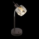 Globo 54357-1T LED stolové svietidlo Isla 1x4W | E14 LED | 196lm | 3000K - vypínač na tele, bronz, dymové sklo