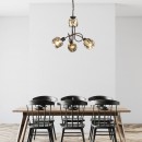 Globo 54357-3H závesné stropné svietidlo Indiana 3x40W | E14 | | 1x LED 5W | 305lm | 3000K - bronz, dymové sklo
