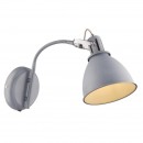 Globo 54646-1W nástenné svietidlo Jonas 1x40W | E14 - ohybné rameno, sivá