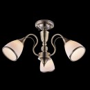 Globo 54706-3 prisadené stropné svietidlo Comodoro 3x60W | E14 - antický bronz, opál