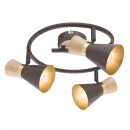 Globo 54808-3 prisadené stropné svietidlo Aeron 3x25W | E14 - hrdza, zlatá