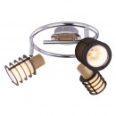 Globo 54816-3 prisadené stropné svietidlo Ricci 3x40W | E14 - chróm, drevo, čierna