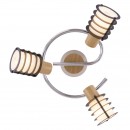 Globo 54816-3 prisadené stropné svietidlo Ricci 3x40W | E14 - chróm, drevo, čierna