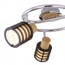 Globo 54816-3 prisadené stropné svietidlo Ricci 3x40W | E14 - chróm, drevo, čierna