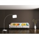 Globo 58226 stojaca lampa La Nube 1x100W | E27 - nastaviteľná výška, vypínač na tele, biela, matný nikel