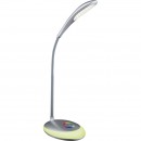 Globo 58265 LED stolové svietidlo Minea 1x3W | 230L | 5000K | RGB - nastaviteľná výška, ohybné rameno, dotykový stmievač, menič farieb, fixácia farieb, strieborná