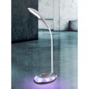 Globo 58265 LED stolové svietidlo Minea 1x3W | 230L | 5000K | RGB - nastaviteľná výška, ohybné rameno, dotykový stmievač, menič farieb, fixácia farieb, strieborná