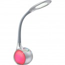 Globo 58279 LED stolná lampa Tarron 1x5W | 280L | 5500K | RGB - dotykový stmievač, osvetlený podstavec, fixácia farby, šedá