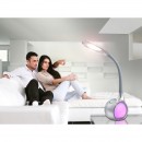 Globo 58279 LED stolná lampa Tarron 1x5W | 280L | 5500K | RGB - dotykový stmievač, osvetlený podstavec, fixácia farby, šedá