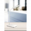Globo 58298 LED stolové svietidlo Hekla 1x5W | 250l | 3000-6000K - bezdrôtová nabíjačka, USB nabíjací kábel, dotykový stmievač, ohybné rameno, biela