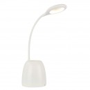 Globo 58324 LED stolové svietidlo Margaery 1x3W | 155l | 3000K-4000K-5700K | RGB - držiak na ceruzky, menič farieb, fixácia farieb, dotykový stmievač, USB, biela