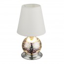 Globo 24132T LED stolové svietidlo Elias 1x40W, 3W | E14 | 30lm | 3000K - káblový spínač, 3D efekt, sklo, biela