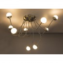 Globo 24134-10D LED prisadené stropné svietidlo Roslin 10x5W | 4700lm | 3000K - stmievateľné, ohybné ramená, matný nikel