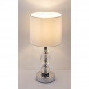 Globo 24136T stolové svietidlo Bronn 1x40W | E14 - káblový spínač, chróm, biela