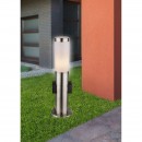 Globo 3158K vonkajšia stojaca lampa Boston 1x60W | E27 | IP44- zabudované 2 zásuvky, mosadz, opál