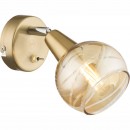 Globo 54346-1 nástenné svietidlo Lara 1x4W | E14 LED | 400lm | 3000K - žiarovka súčasťou balenia, zlatá, jantár