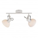 Globo 54657-2 nástenné svietidlo Amory 2x40W | E14 - nastaviteľné, vypínač na tele, chróm, biela