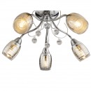 Globo 56688-5 prisadené stropné svietidlo Lilly I 5x40W | E14 - chróm, priehľadná