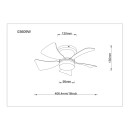 Globo HINES 03609W LED ventilátor s osvetlením | 10W LED | 750lm