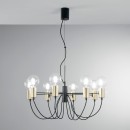 Luce Ambiente Design I-AXON-S8 závesné stropné svietidlo AXON E27 | na lanku | čierna | zlatá