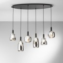 Luce Ambiente Design I-WEIZEN-S6 závesné stropné svietidlo WEIZEN E14 | čierna | chróm
