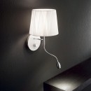 Ideal Lux 132976 LED nástenné svietidlo so smerovou lampičkou Effetto  1x40W | E14 + 1W | 70lm | 3000K - biele