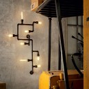 Ideal Lux 136714 nástenné svietidlo Plumber 8x42W | E27 - čierne