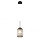 Italux PND-5588-1M-SC + AMB závesné stropné svietidlo Antiola 1x40W | E27 - saténový nikel, jantárová