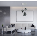 Italux PND-3693-3-CH + SMK závesné stropné svietidlo Simao 3x60W | E27 - chróm, dymové sklo