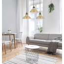 Italux MDM-2381/3 GD + SG závesné stropné svietidlo Hubert 3x40W | E27 - čierna, zlatá, dymové sklo