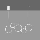 Luce Ambiente Design FREDY-S5 LED závesné stropné svietidlo FREDY | 60W integrovaný LED zdroj | na lanku | biela