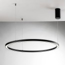 Luce Ambiente Design HOOP-S120-NER LED závesné stropné svietidlo HOOP | 60W integrovaný LED zdroj | na lanku | čierna
